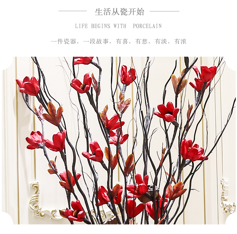 Jingdezhen ceramic creative of large vases, dried flowers, flower arrangement, I and contracted sitting room place, home decoration