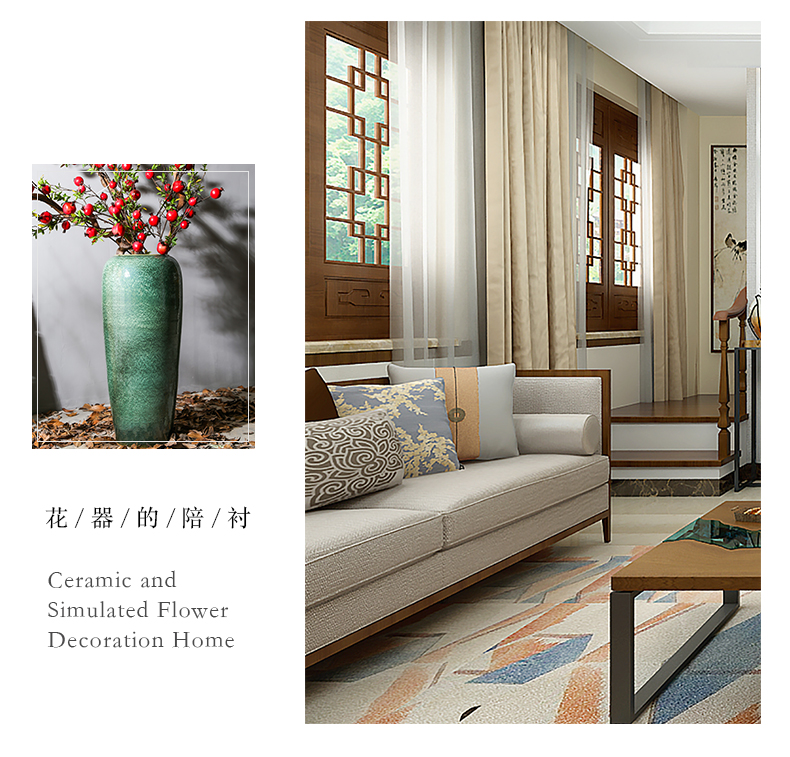 Jingdezhen up landing big vase hotel club teahouse ceramic fake flower flower implement living room TV cabinet