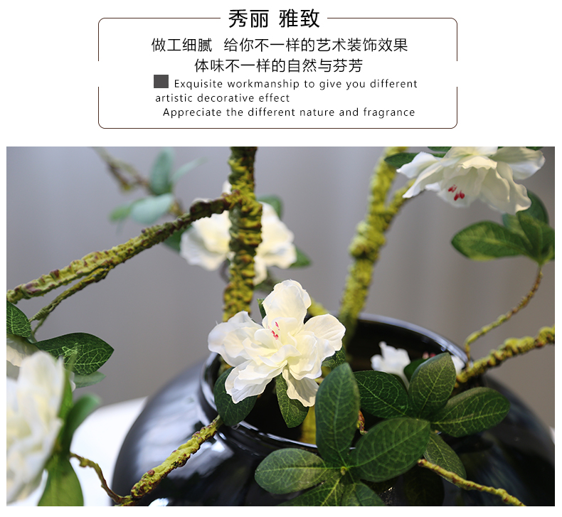 New Chinese style rural mesa ceramic vase living room TV cabinet shoe ark, the desktop decoration flower implement simulation flower receptacle