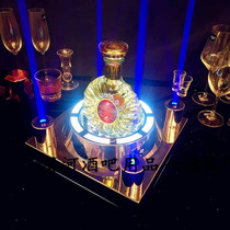 Laser wine seat Bar KTV creative foreign wine champagne holder LED base stainless steel display red wine rack