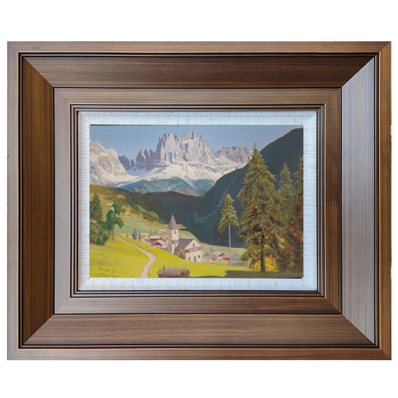 Oil Painting Frame, Calligraphy and Painting Outer Frame, Solid Wood, Natural Wood, Teak Color, Coffee Color, Rustic Puzzle Frame, Width 9.4cm