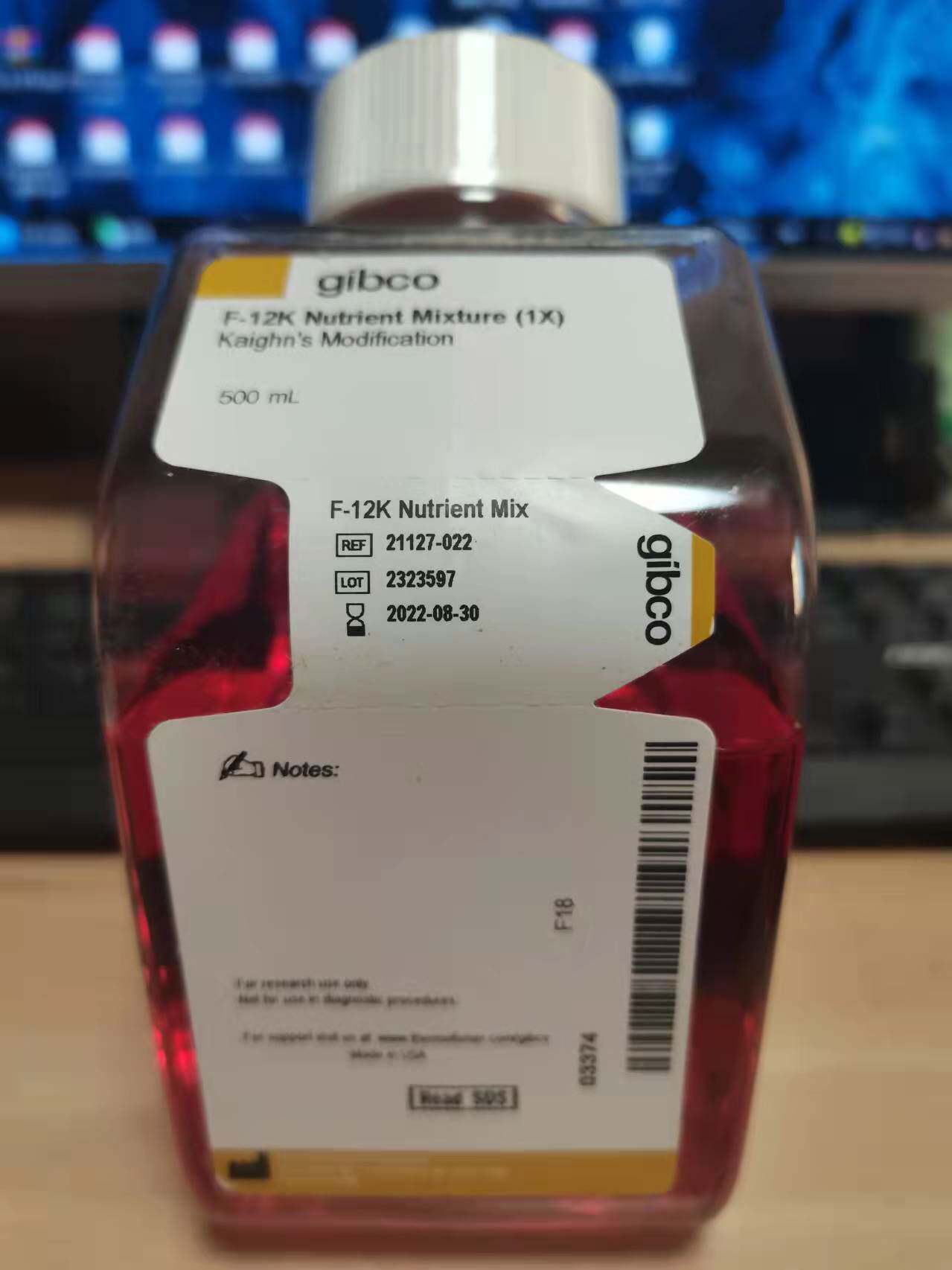 gibco F12K培养基 21127-022 Ham's F-12K 培养基 21127022 500ml