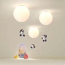 Modern simple creative panda balloon chandelier childrens room cartoon ceiling lamp corridor aisle entrance decorative lamps