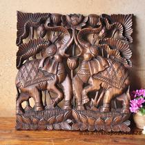 Thai specialty crafts wood carving ornaments solid wood wall decoration painting Southeast Asia wall decoration hanging board pastoral