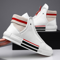 High-top pedal mens shoes British wild lazy lazy sleeve shoes fashion yellow trendy shoes Korean version of tide white shoes