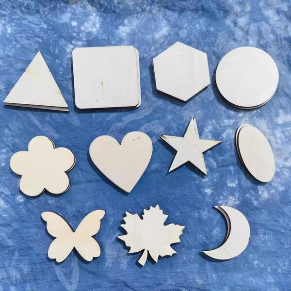 Tie-Dye Tools Geometric Templates Needle and Thread DIY Material Kit Multi-Style Set Ice Cream Stick Wooden Boards