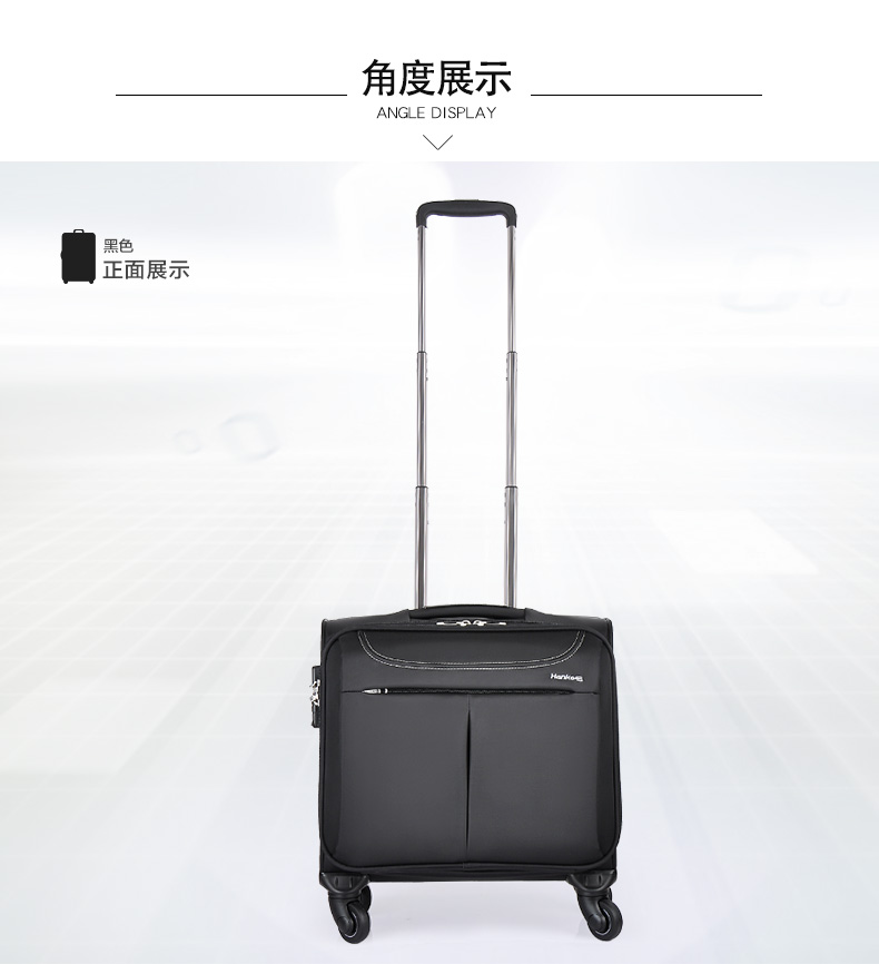 Hanke kinh doanh nội trú phổ wheel 16 inch nữ trường hợp xe đẩy 18 inch nam vali nhỏ Oxford vải hành lý hộp vali kéo vải
