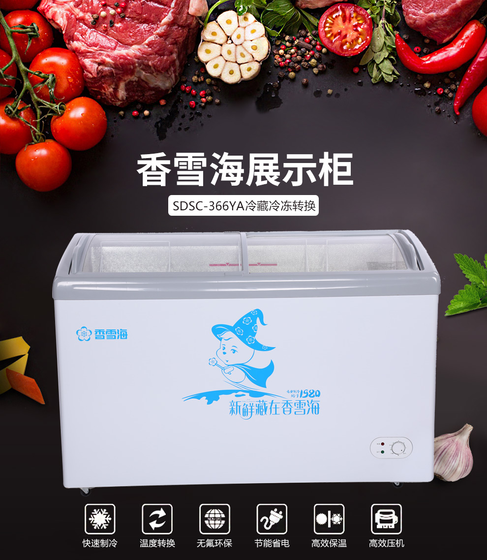tủ đông mini Tủ đông SNOWSEA / Xiangxuehai SD / SC-366YA Tủ trưng bày tủ đông tủ lạnh công suất lớn - Tủ đông giá tủ đông sanaky