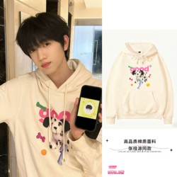 TF Family Zhang Guiyuan Hooded Sweatshirt 2025 Fall and winter New arrival Male and Female Fleece-lined Loose Student Couple Outwear