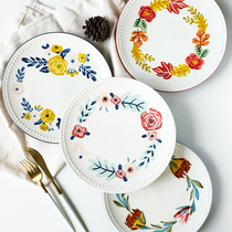Creative European ceramic plate household personalized tableware plate breakfast plate Western food pasta steak plate fruit plate