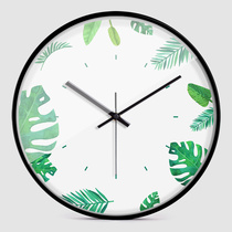 Speed creative flower planting thin side wall clock Nordic simple modern fresh fashion living room bedroom silent clock clock