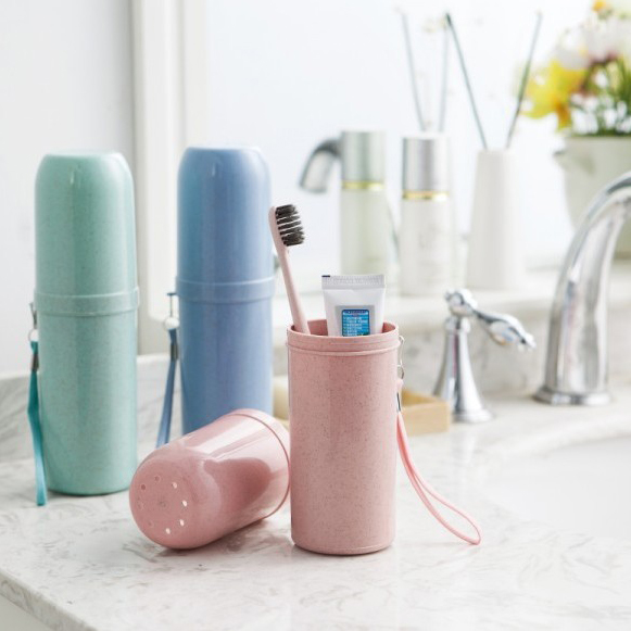 Travel Portable Wash Cup Creative eco-friendly wheat straw gargle toothbrushing cup toothbrush toothpaste containing box dental drum