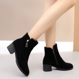 Martens, короткие сапоги, утепленные матовые демисезонные ботинки, туфли, из натуральной кожи