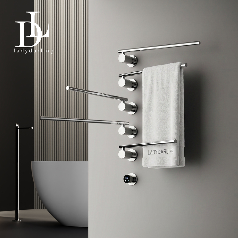 German Ladydarling Concealed Rotatable Electric Towel Rack for Home Bathroom with Embedded Drying Movable Rod