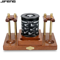 JIFENG cut tobacco moisturizing tank pipe rack personalized retro solid wood brass pipe bracket pipe display rack set