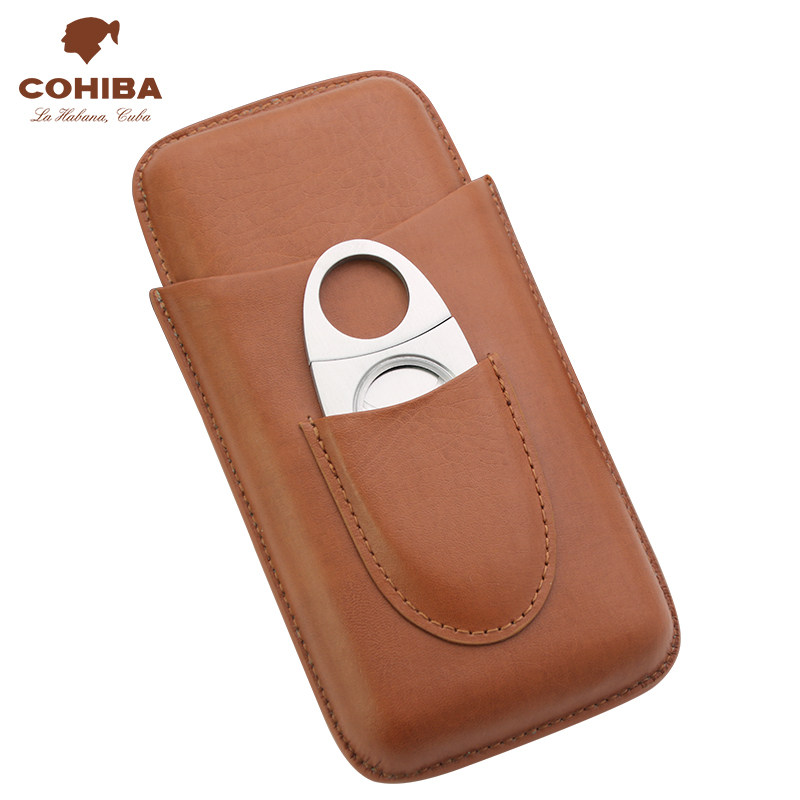 cohiba cigar portable cigar leather case cigar box travel cigar cover moisturizing set 3 cigarette sets