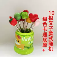 Зеленая мультипликационная база и 10 вилок стили случайные