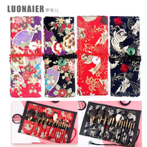 Middle country wind makeup brush containing bag brush pack 12 branch 10 support 14 Makeup Tools Roll Pack Professional Brushed Bag Washable