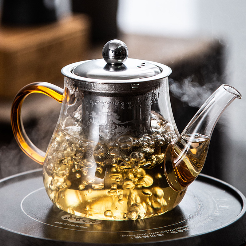 The Heat - resistant glass teapot boiled tea filter tea to a whole set of kung fu tea sets the household glass tea cup