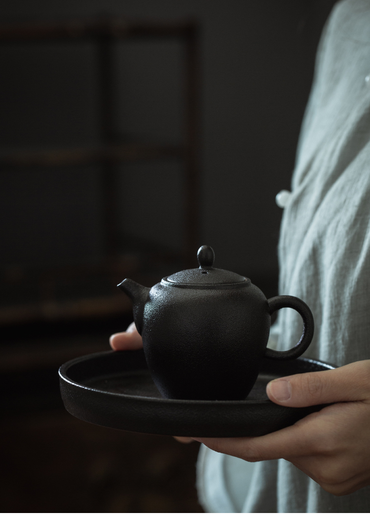 Tea sets of household ceramic kung fu Tea set Japanese restoring ancient ways of dry Tea Tea tray was coarse ceramic Tea set bamboo cups