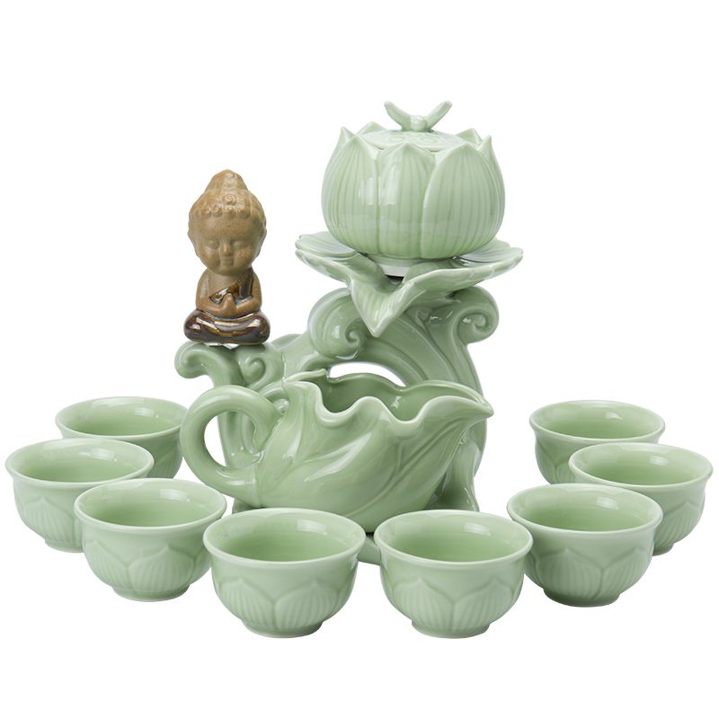 Lazy people ultimately responds tea tea sets tea kungfu household celadon fortunes contracted semi - automatic tea teapot