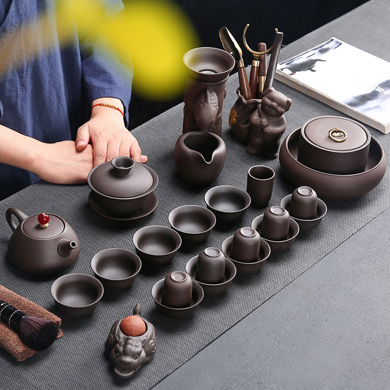 Jing yu undressed ore it home office of a complete set of kung fu tea set tureen tea caddy fixings tea accessories