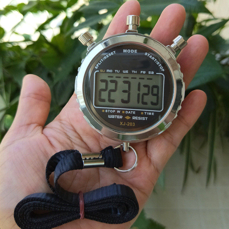 Stopwatch chronographer student coach referee swimming competition with track and field running professional fitness training electronic stopwatch