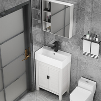 Simple bathroom cabinet small apartment toilet washbasin corner floor-standing mini narrow long wash basin cabinet combination