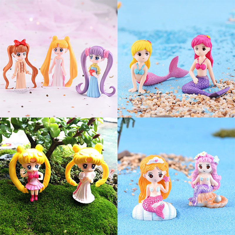 Microscape DIY characters Pendulum Pieces Teenage Hearts Model Cake Swing Pieces Water Ice Moon Beauty Less Female Warrior Mermaid