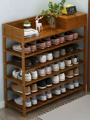 Simple shoe shelves at the door of the home, good-looking economic dormitory multi-layer dustproof storage solid wood narrow cabinet