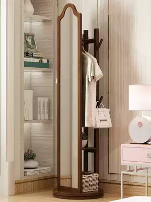 Rotating full-length mirror ins wind solid wood household girls bedroom dressing girls net red big mirror full-length floor-to-ceiling mirror