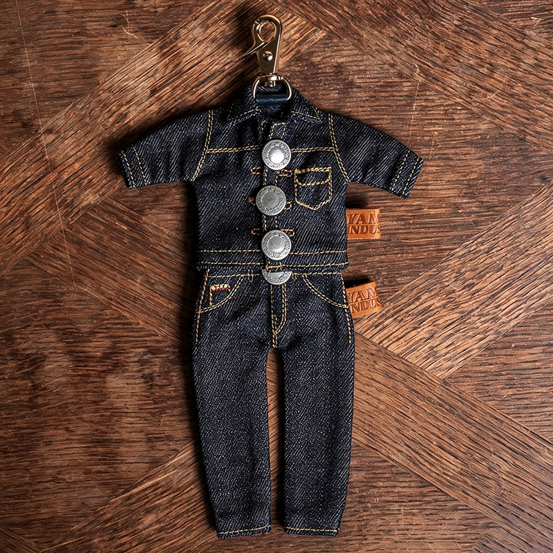 Yamane Jeans 9906/9907 Khaki Jeans/Jacket Pendant Keychain Raw Denim Accessories