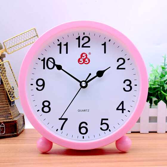Shanghai Table Clock for Living Room and Bedroom, Home-Use Desktop Silent Clock, Creative Digital Fashion Large-Character Clock for the Elderly