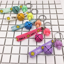 Key ring color bell dog streamer bag pendant creative gift 2 yuan shop source Yiwu small goods