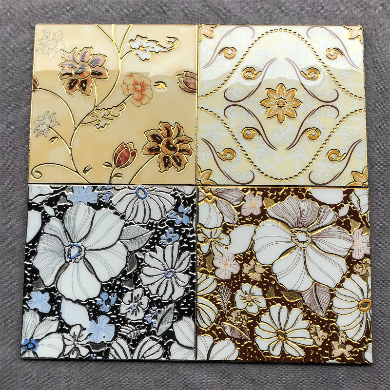 European gold plated bathroom crystalline tile 300 x 300 kitchen K gold tile brick brick balcony anti - slip floor tile