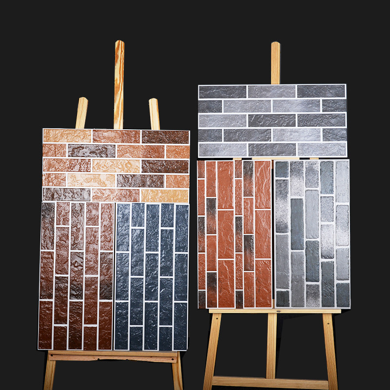 Cultural stone villa tile 300x600 retro exterior wall wood grain brick living room background wall balcony wall brick cultural brick