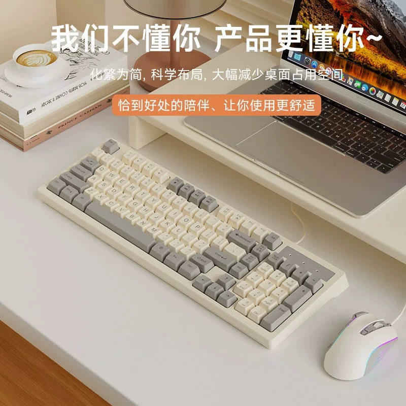 Механическая клавиатура игровая клавиатура RGB проводная бесшумная мышь