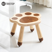 Childrens solid wood small stool small chair home living room coffee table low stool baby stool cartoon bench changing shoe stool