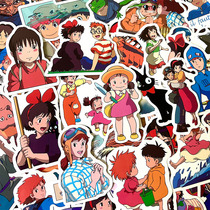 100 popular anime stickers around Hayao Miyazaki computer laptops skateboards electric car helmets waterproof stickers
