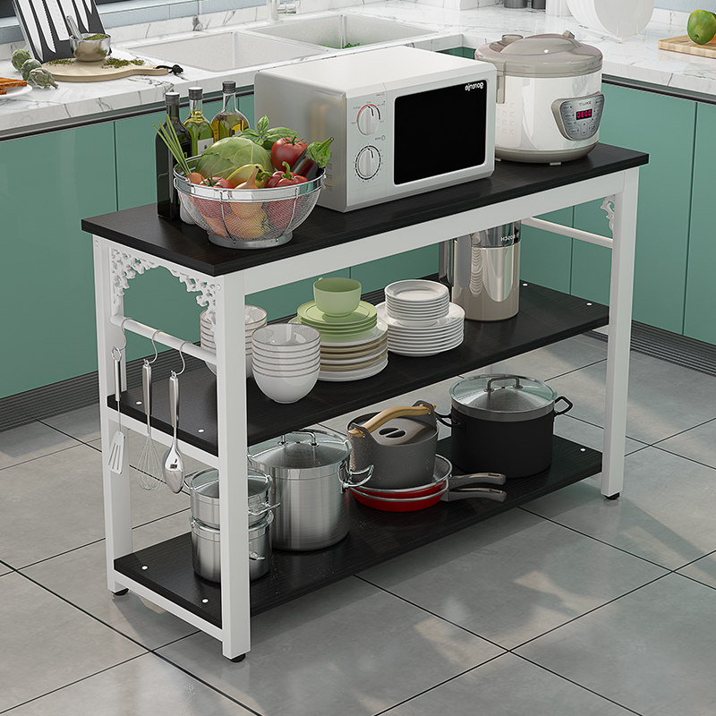 Kitchen table double-layer small long table simple rectangular vegetable cutting table household table rack multi-functional custom