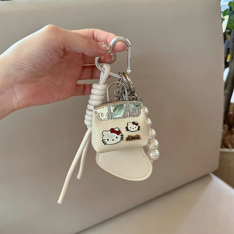 Italian Alano Joy 3D Cute Cat-Shaped Bag Pendant Backpack Chain Keychain