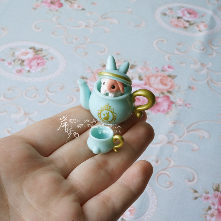 Shore Dream Nhật Bản Chính hãng Châu Âu Buổi chiều Làm mới Dễ thương Bunny Mini Thu nhỏ Cảnh Capsule Trang trí máy tính để bàn đồ dcor chụp ảnh