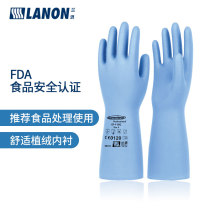 Lanlang SR031 thin flocking nitrile rubber gloves flocking food grade catering baking oleic acid and alkali auto repair