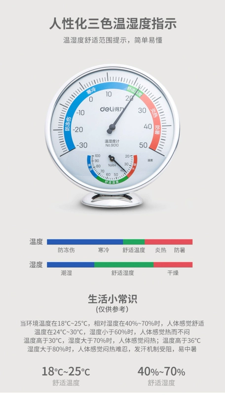 cách dùng nhiệt kế microlife Nhiệt kế điện tử Deli gia dụng trong nhà Máy đo nhiệt độ và độ ẩm có độ chính xác cao Nhiệt kế treo tường phòng bé máy đo nhiệt độ omron
