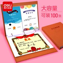 Del Kindergarten Childrens Certificate of Honor Certificate hot stamping collection book Primary school students use painting works collection folder academic examination grade certificate Photo Collection Collection collection document book