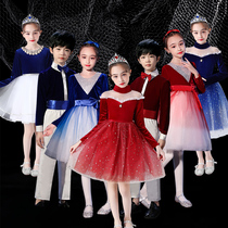 Childrens Choir Show Dress Grand Choir Boys and Girls Dress Primary School Host Recitation Competition Performance Clothing