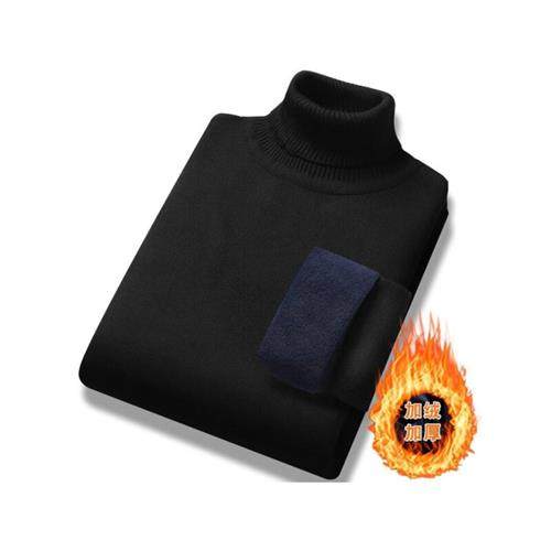 JEEP gip winter plus fluff coat men's pure color long sleeve turned-in-shirt high collar warm clothes bottom-shirt inside-Taobao