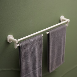 Cream White All-Copper Towel Rack Without Punching, Rotatable Foldableing Towel Bar, Bathroom Towel Rack, Normcore Style Single Pole