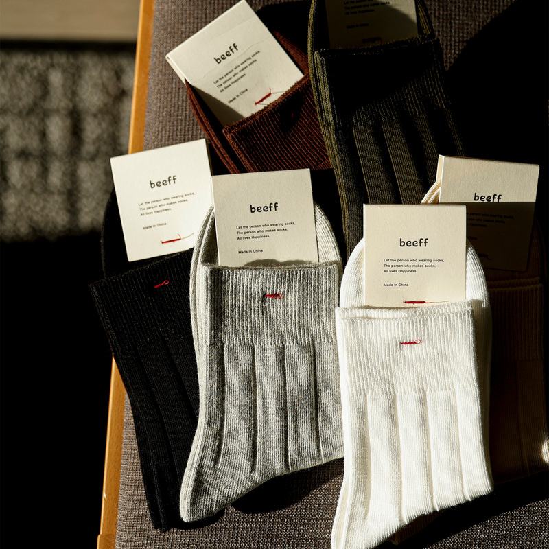 Beeff “14X2” Socks, Thin Australian Cotton Mid-Length Socks for Men and Women, Classic Colors, for Daily Wear