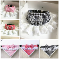 Trappable collar dog cute scarf Teddy small dog bib bear VIP lace mouth towel triangle scarf bib